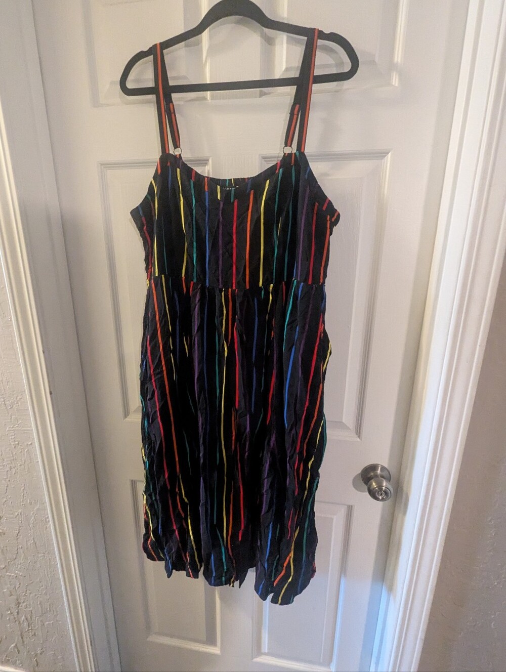 Women's Black Rainbow Stripe Sundress